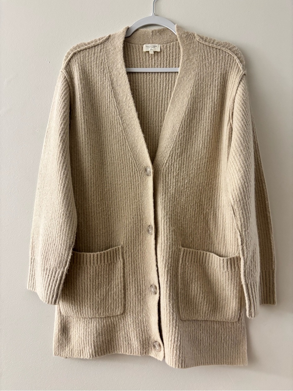 Gentle Fawn Ribbed Cream Open-Front Cardigan - Picture 5 of 9